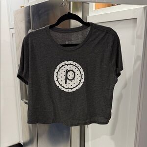 Pure Barre Charcoal Crop Top with Logo